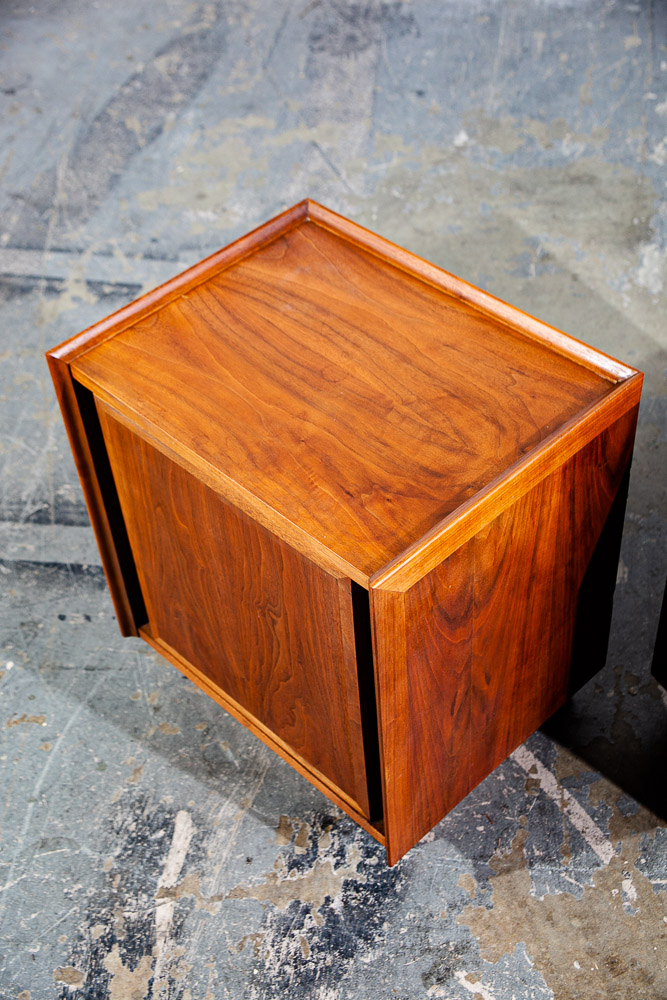 Mid Century Modern Nightstands End Side Tables Dillingham Esprit Walnut Drawer - Image 11