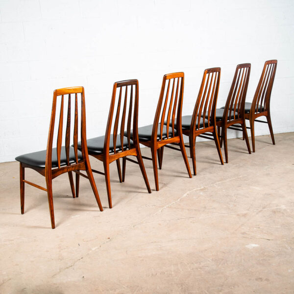 Mid Century Danish Modern Dining Chairs Set 8 Kofoed Eva Armchairs Rosewood Mcm - Image 3