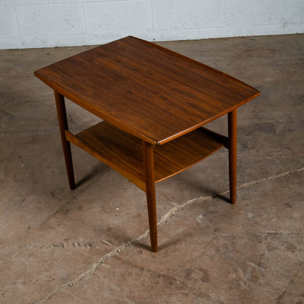 Mid Century Danish Modern Side Table End Moreddi Solid Teak Rectangle Shelf Mcm