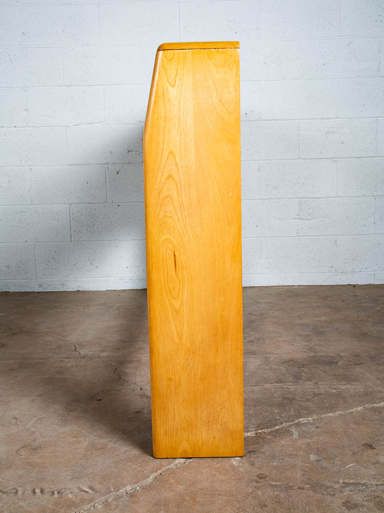 Mid Century Modern Headboard Bed Frame Full Heywood Wakefield Blonde Tambour Storage - Image 6