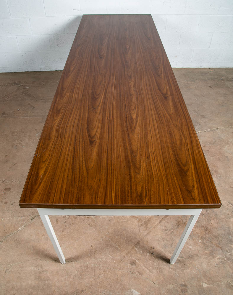 Mid Century Modern Conference Work Table Antenna Knoll Walnut White Desk 96x30 - Image 8