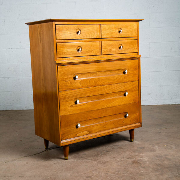 Mid Century Modern Highboy Dresser Solid Wood 5 Drawers LA Period Furniture Mcm - Image 2