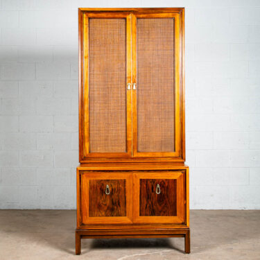 Mid Century Modern Credenza Hutch Cabinet Doors Brass Free Standing Rosewood M
