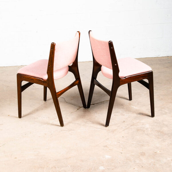 Mid Century Danish Modern Dining Chairs Set 4 Johannes Andersen Salmon Pink Mcm - Image 6