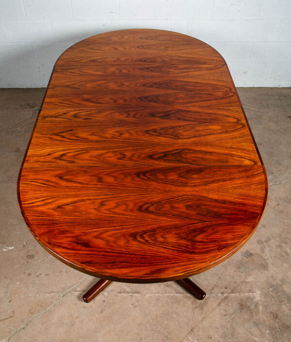 Mid Century Danish Modern Dining Table Oval Rosewood Extension x2 Vejle Stole NM - Image 8