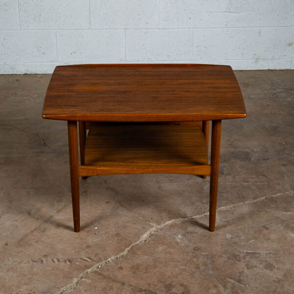 Mid Century Danish Modern Side Table End Moreddi Solid Teak Rectangle Shelf Mcm - Image 9