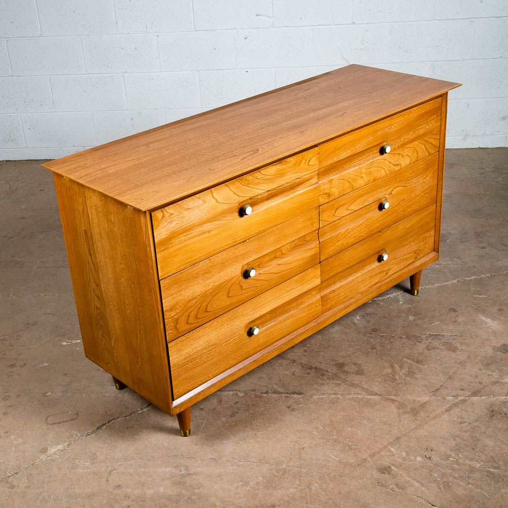 Mid Century Modern Credenza Dresser Solid Wood 6 Drawers LA Period Furniture Mcm - Image 2