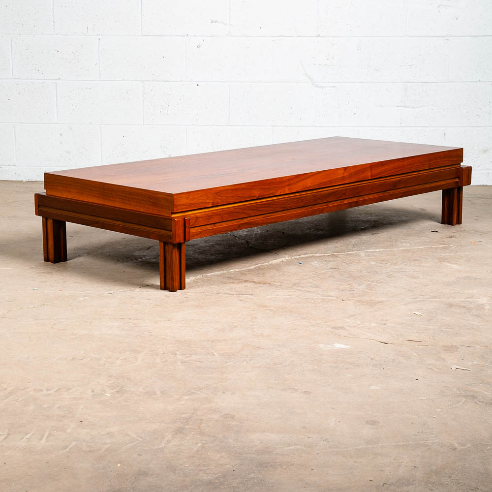Mid Century Modern Coffee Table Martin Borenstein Walnut Challenger Series 1968 - Image 5