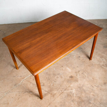 Mid Century Danish Modern Dining Table Solid Teak Extension 2 Draw Leaf Denmark