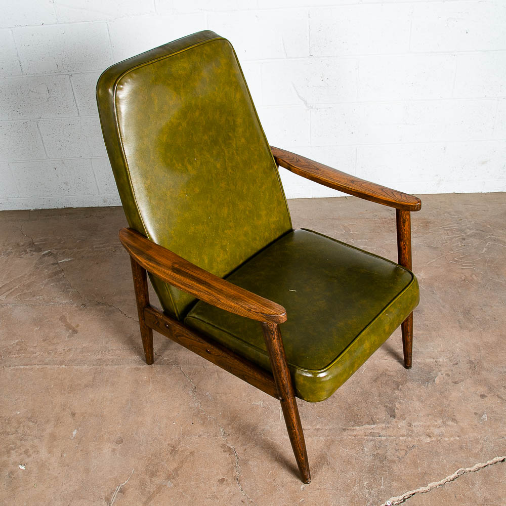 Mid Century Modern Lounge Chair Armchair Green Pine American Highback Arms Mcm - Image 4