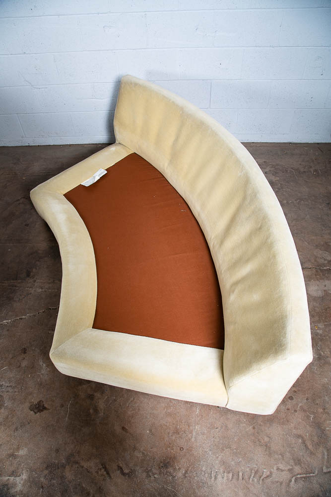 Mid Century Modern Sectional Sofa Couch Milo Baughman White Round Circular 4 pc - Image 10