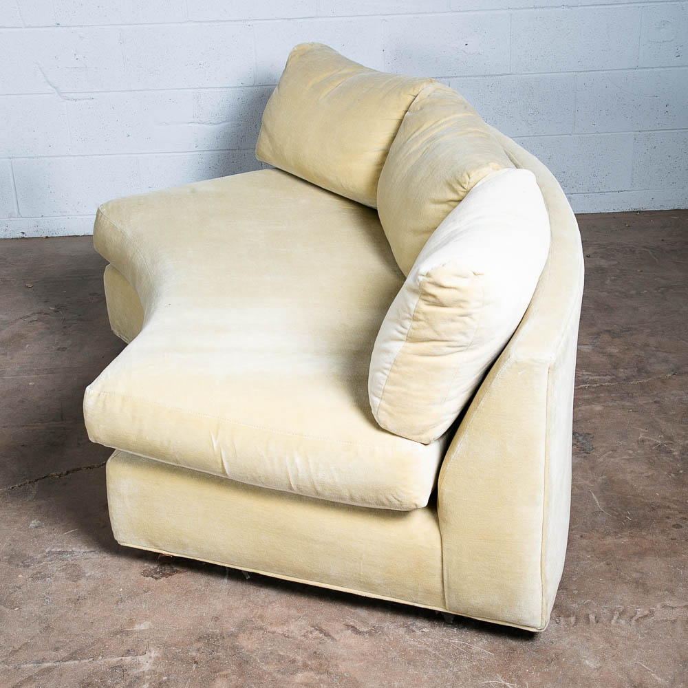 Mid Century Modern Sectional Sofa Couch Milo Baughman White Round Circular 4 pc - Image 11