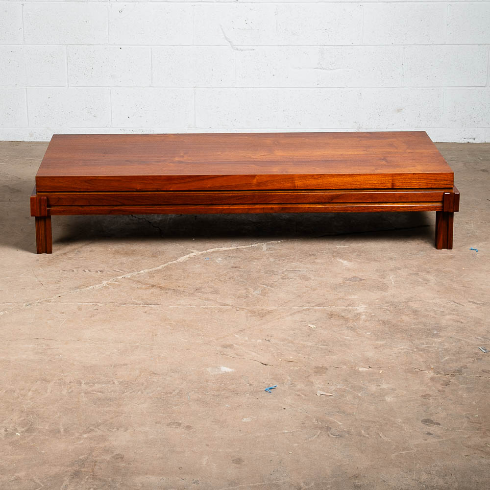 Mid Century Modern Coffee Table Martin Borenstein Walnut Challenger Series 1968 - Image 6