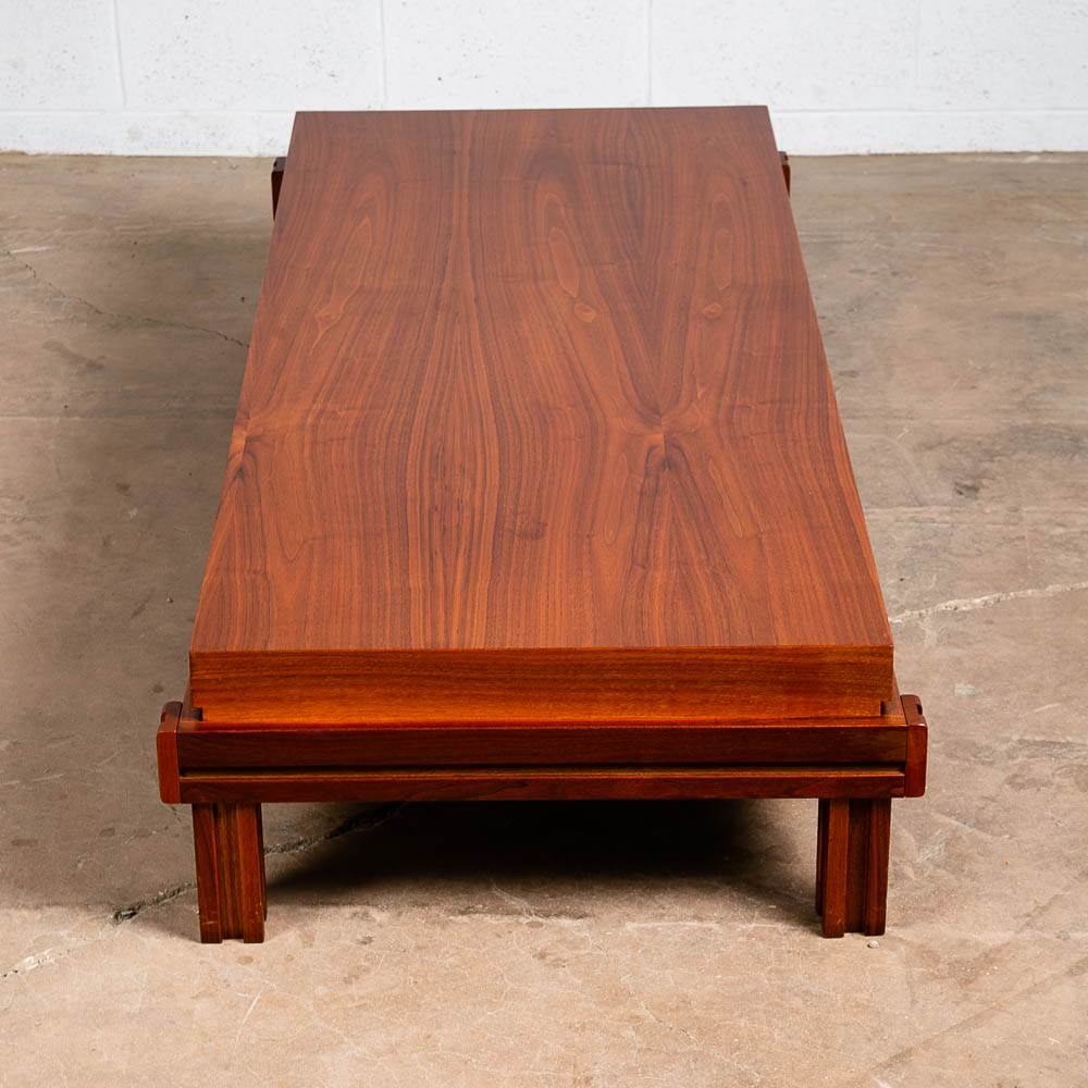 Mid Century Modern Coffee Table Martin Borenstein Walnut Challenger Series 1968 - Image 7