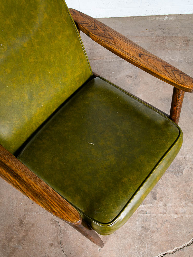 Mid Century Modern Lounge Chair Armchair Green Pine American Highback Arms Mcm - Image 10