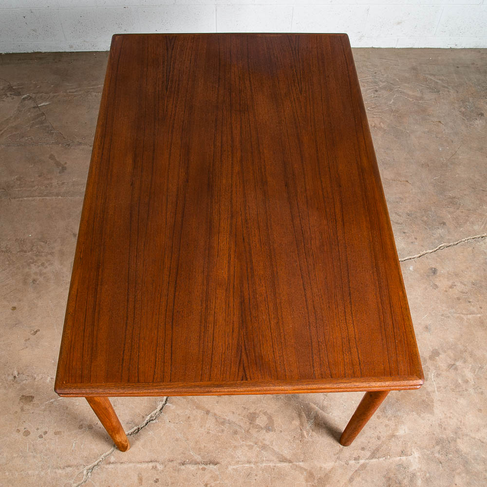 Mid Century Danish Modern Dining Table Solid Teak Extension 2 Draw Leaf Denmark - Image 2