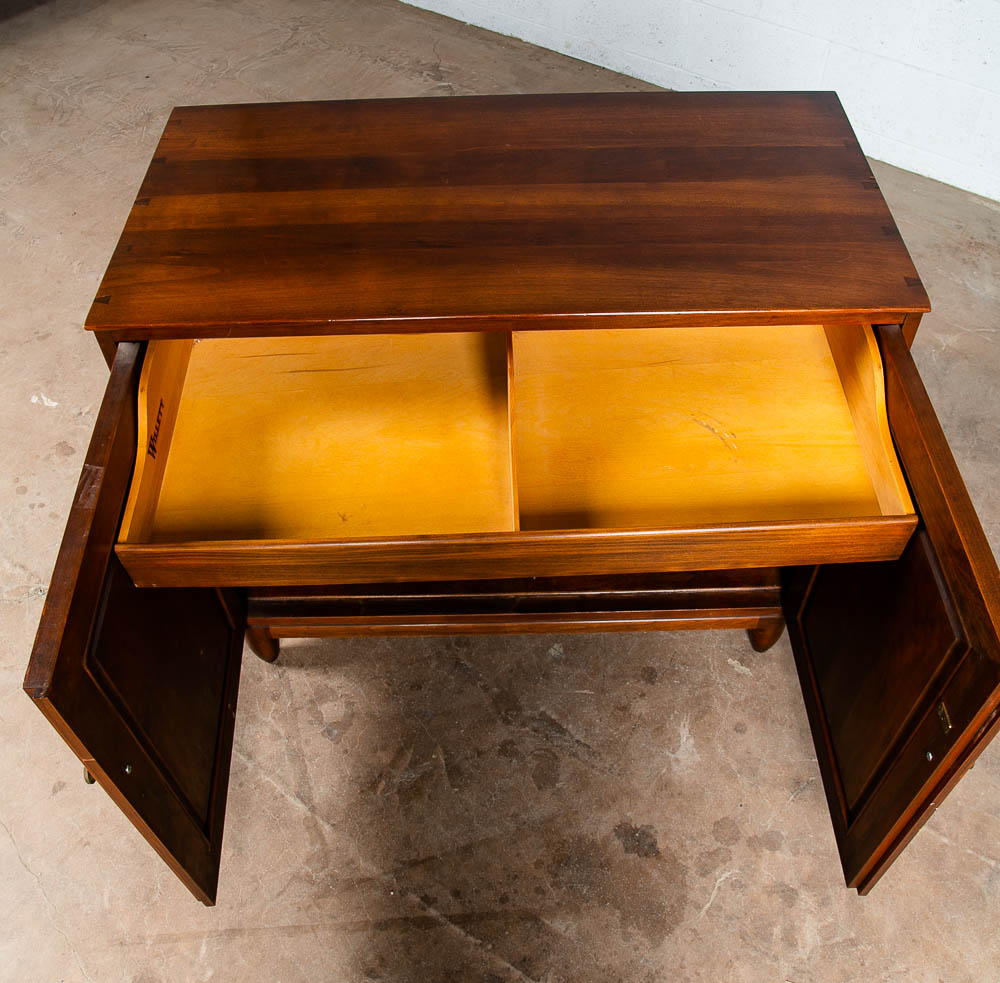 Mid Century Modern Credenza Willett Solid Cherry Compact Vintage Drawer Media NM - Image 10