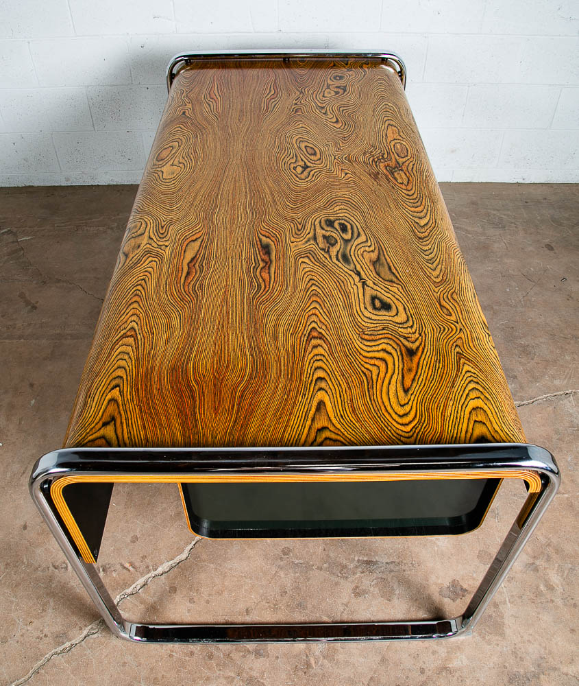 Mid Century Modern Desk Executive Peter Protzman Herman Miller Zebrawood Chrome - Image 4