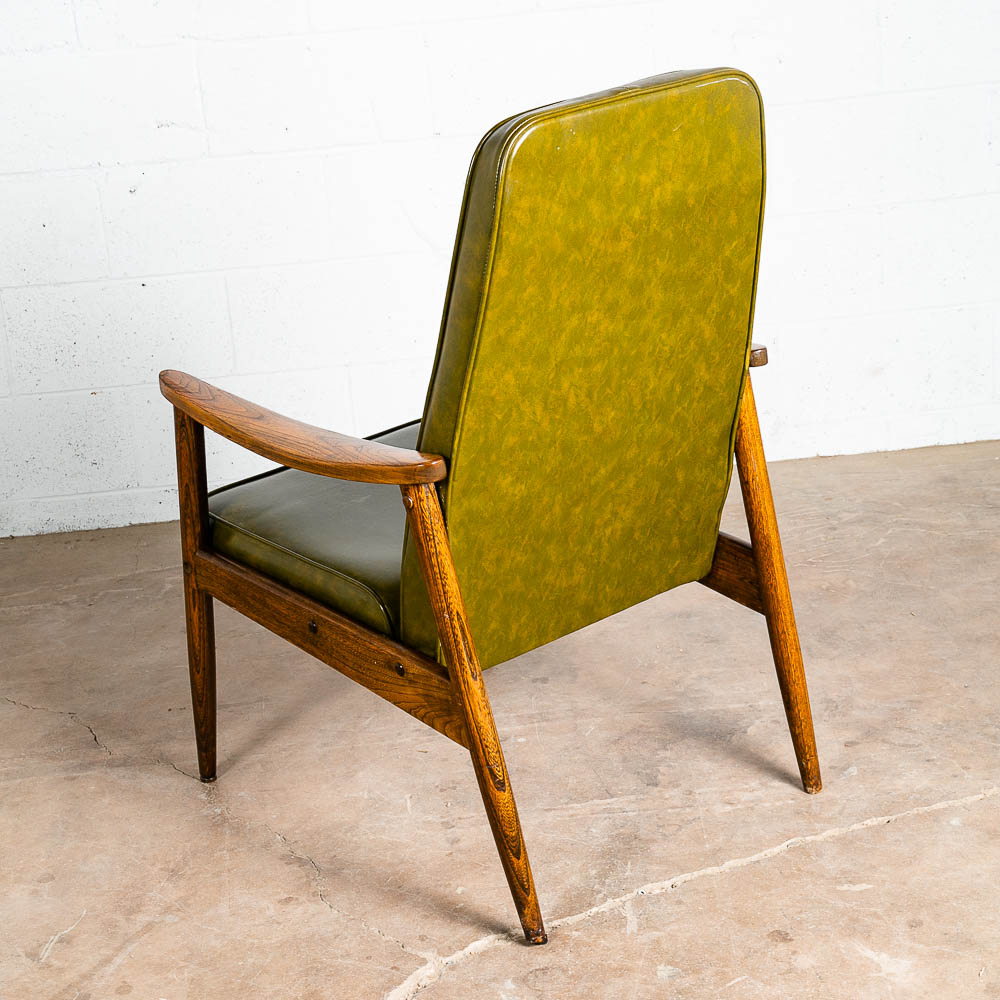 Mid Century Modern Lounge Chair Armchair Green Pine American Highback Arms Mcm - Image 3