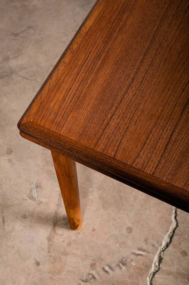 Mid Century Danish Modern Dining Table Solid Teak Extension 2 Draw Leaf Denmark - Image 9