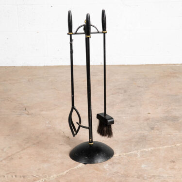 Mid Century Modern Fireplace Tool Modernist Cast Iron Black Mcm Vintage Gold VG