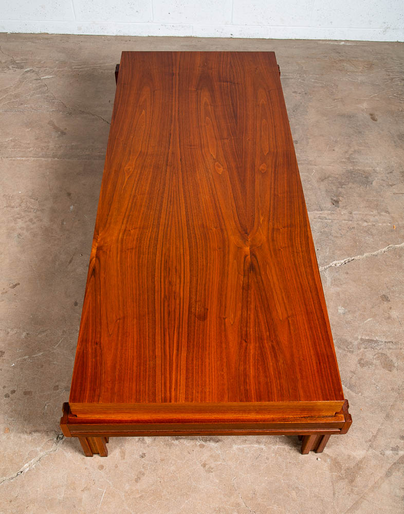 Mid Century Modern Coffee Table Martin Borenstein Walnut Challenger Series 1968 - Image 4
