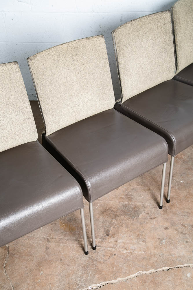 Late Mid Century Dining Chairs Set 6 Montis Gijs Papavoine Leather Vintage Mike - Image 6
