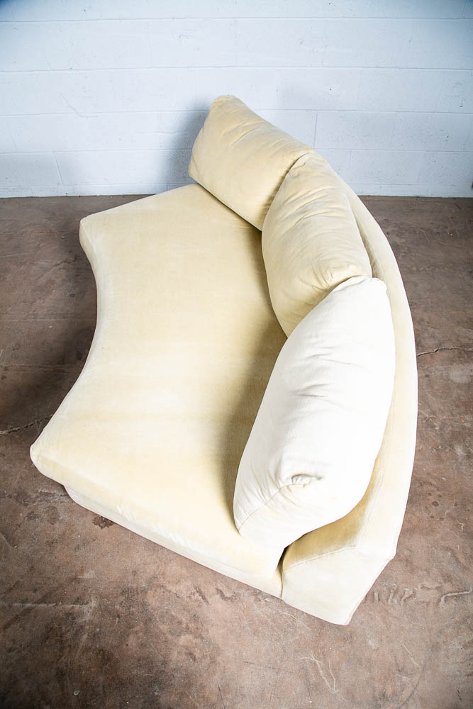 Mid Century Modern Sectional Sofa Couch Milo Baughman White Round Circular 4 pc - Image 8