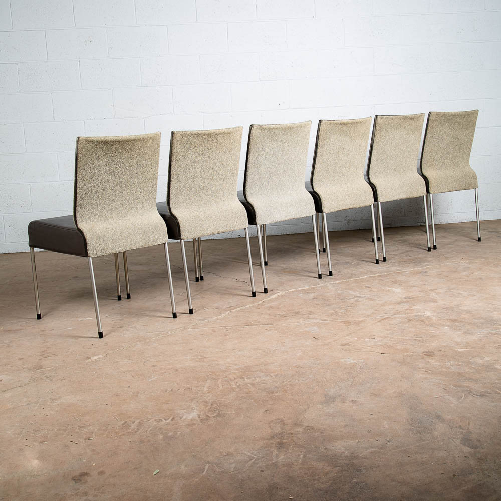 Late Mid Century Dining Chairs Set 6 Montis Gijs Papavoine Leather Vintage Mike - Image 2