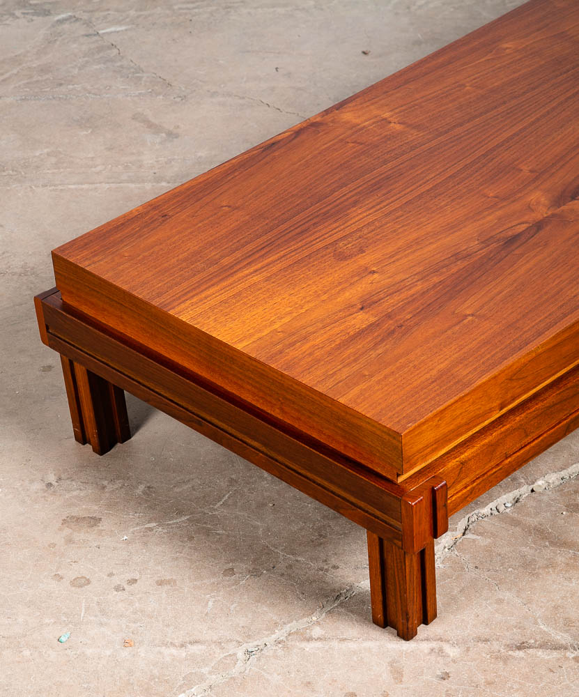 Mid Century Modern Coffee Table Martin Borenstein Walnut Challenger Series 1968 - Image 11