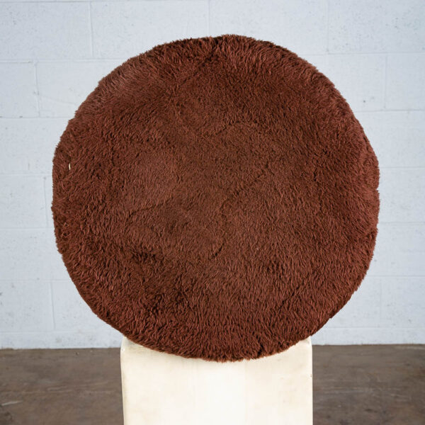 Mid Century Modern Stool Mushroom Brown Vintage Round Shag Groovy 70s Seat Mcm - Image 4
