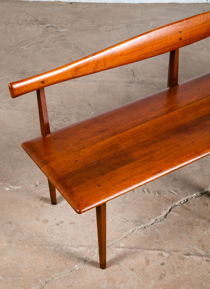 Mid Century Modern Bench Solid Cherry Stewart MacDougall Kipp Stewart Winchendon - Image 9