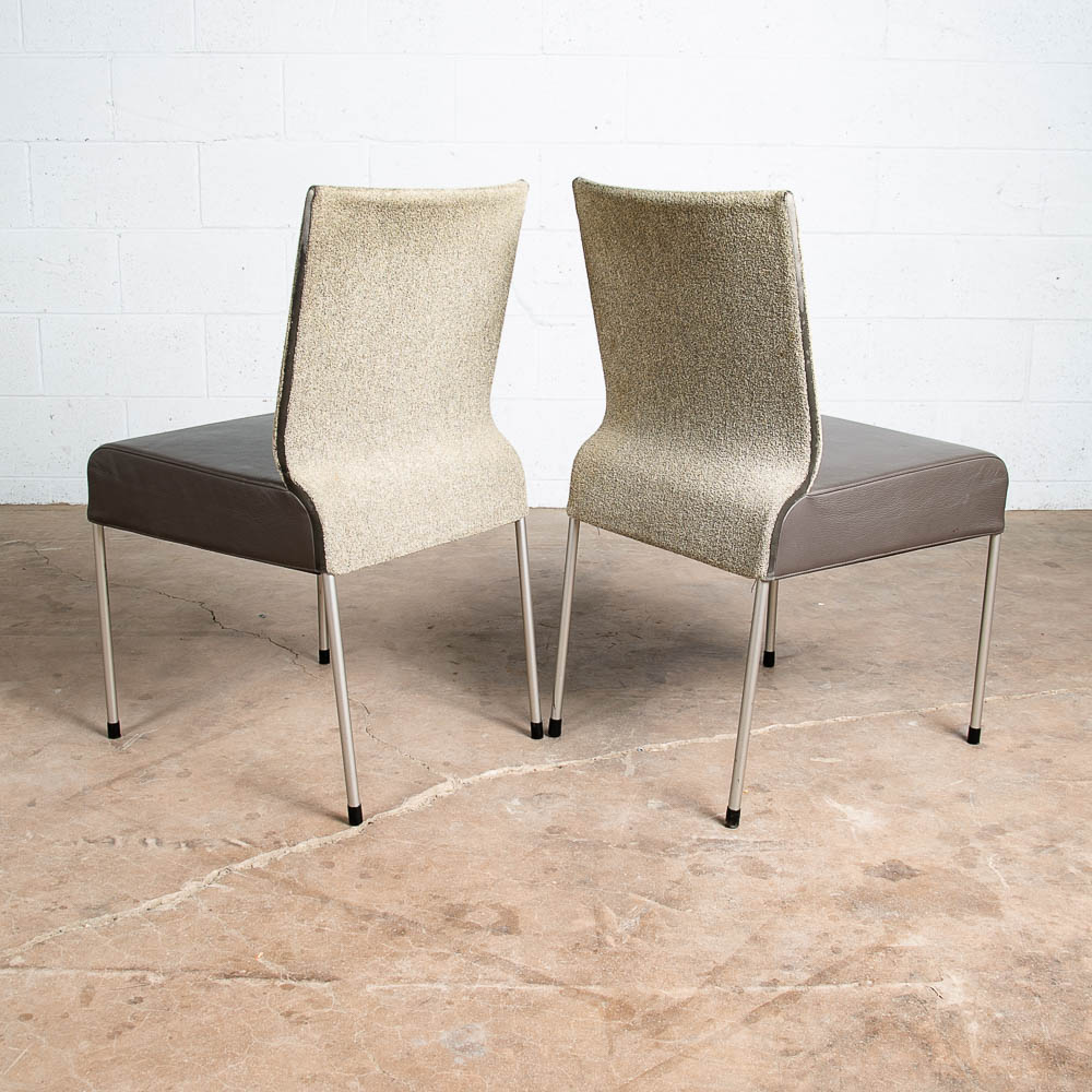 Late Mid Century Dining Chairs Set 6 Montis Gijs Papavoine Leather Vintage Mike - Image 5