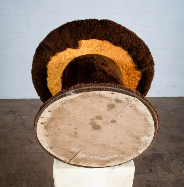 Mid Century Modern Stool Mushroom Brown Vintage Round Shag Groovy 70s Seat Mcm - Image 7