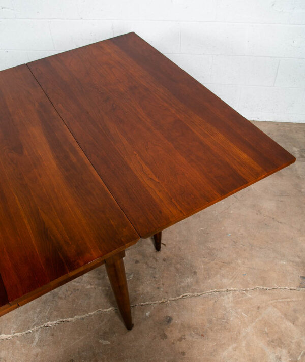 Mid Century Modern Dining Table Drop Leaf Willets Solid Cherry Wood Extension x2 - Image 11