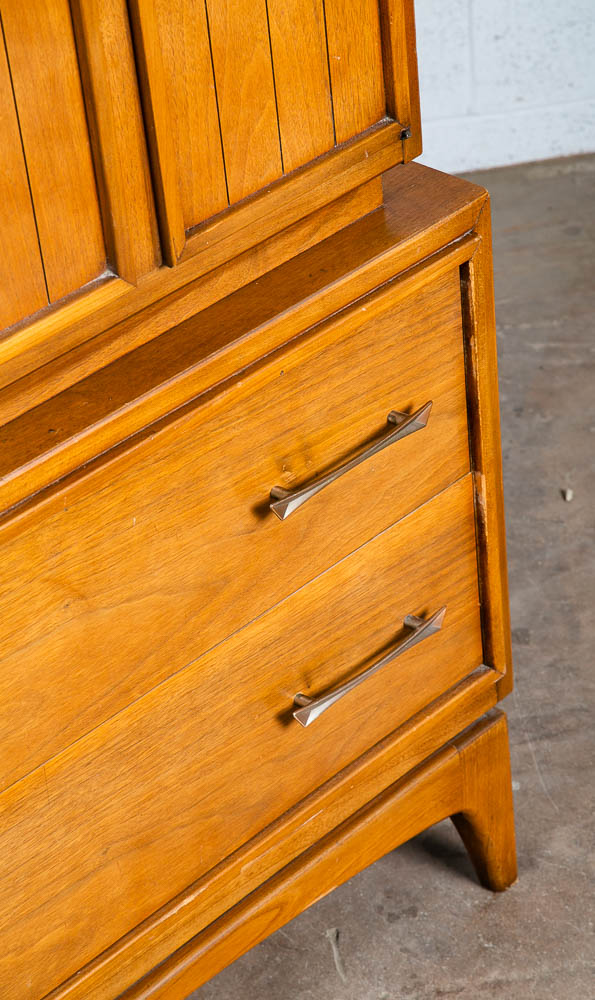 Mid Century Modern Dresser Highboy Kent Coffey Wharton 5 Drawer Vintage Danish - Image 9