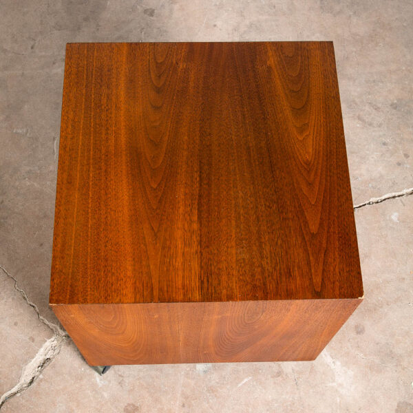 Mid Century Modern Subwoofer Rolling Table Square Cube Walnut Vintage Speaker VG - Image 8