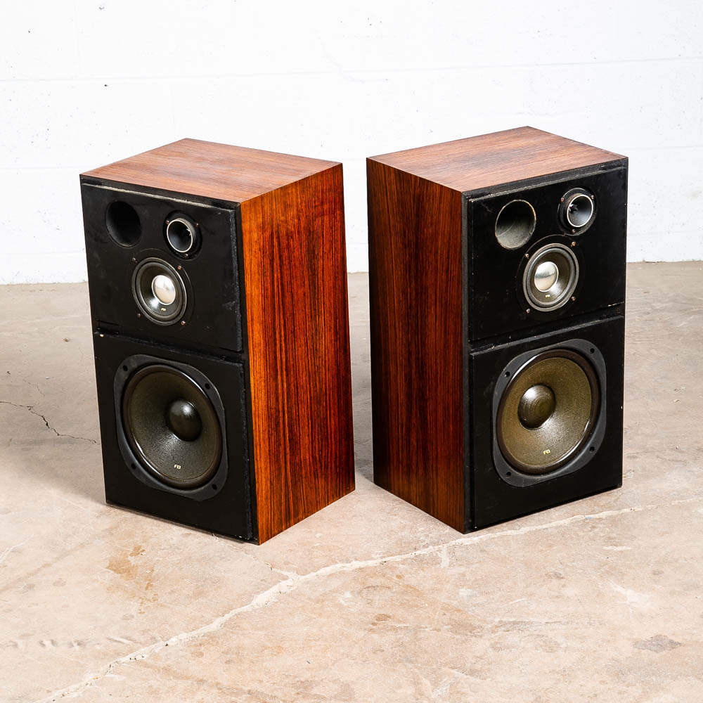 Mid Century Modern Vintage Speakers Pioneer CS-R500 Pair Rosewood Mcm Set AS IS