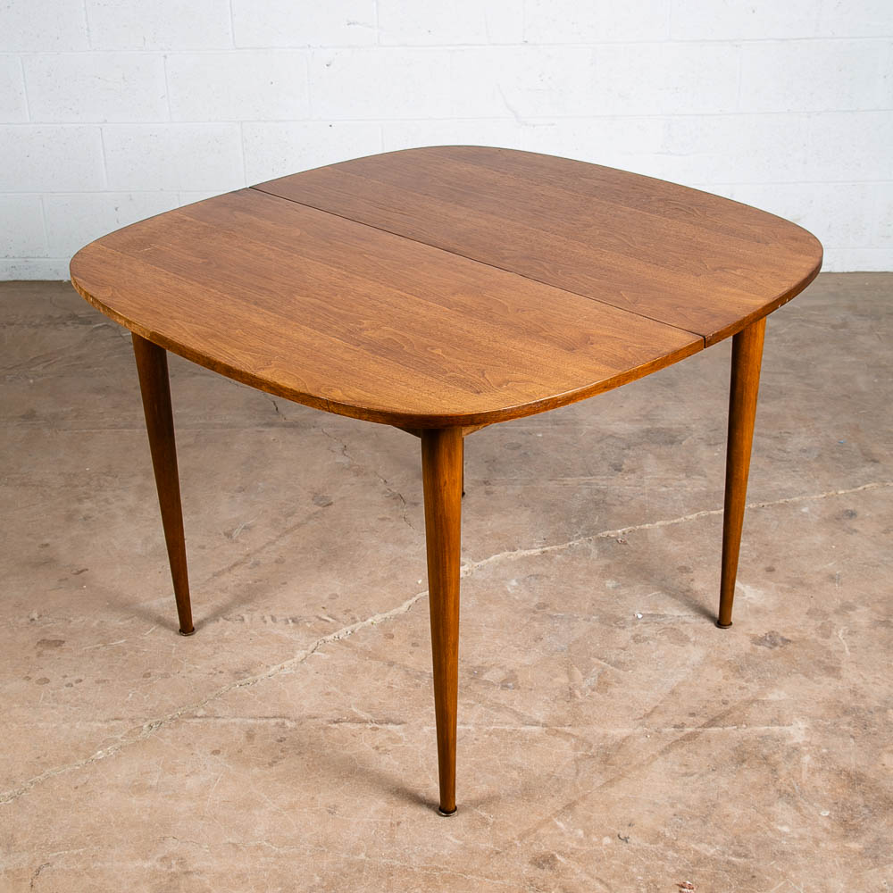 Mid Century Modern Dining Table Drexel Walnut Extension leaf x3 Oval Restored NM - Image 11