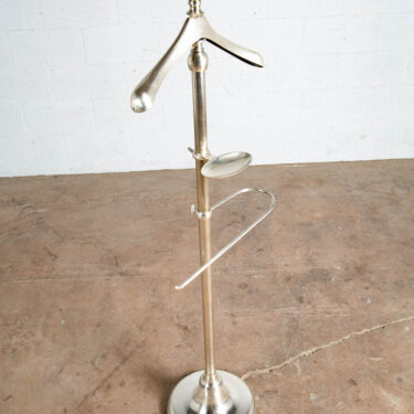 Mid Century Modern Valet Rack Clothing Suit Metal Silver Vintage Stand Round Mcm