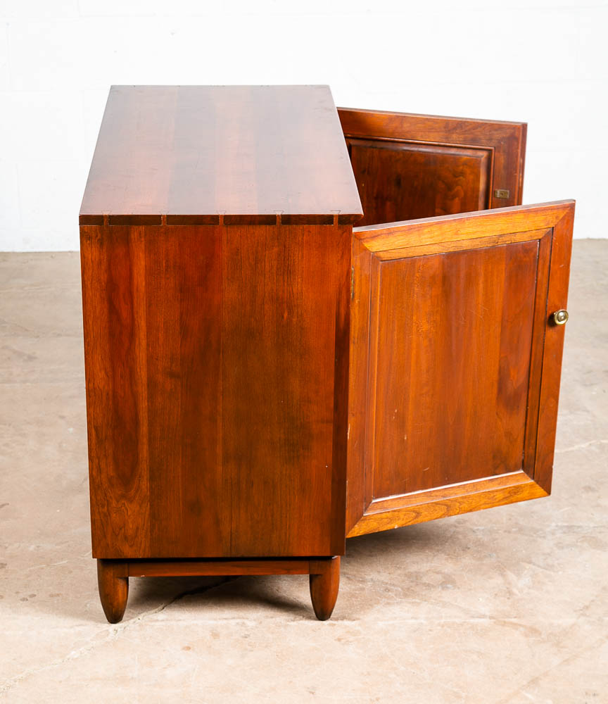 Mid Century Modern Credenza Willett Solid Cherry Compact Vintage Drawer Media NM - Image 6