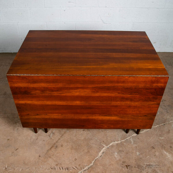 Mid Century Modern Dining Table Drop Leaf Willets Solid Cherry Wood Extension x2 - Image 8