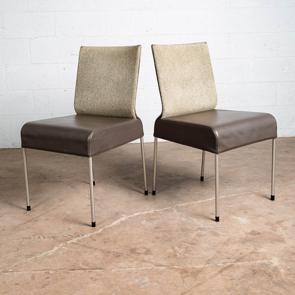 Late Mid Century Dining Chairs Set 6 Montis Gijs Papavoine Leather Vintage Mike - Image 3