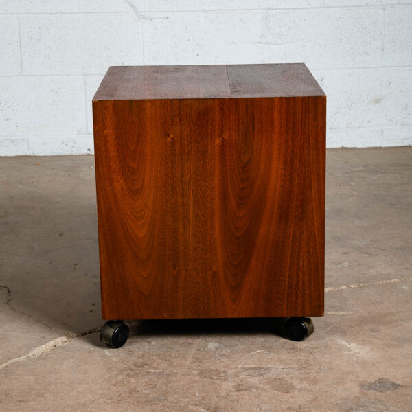 Mid Century Modern Subwoofer Rolling Table Square Cube Walnut Vintage Speaker VG - Image 4