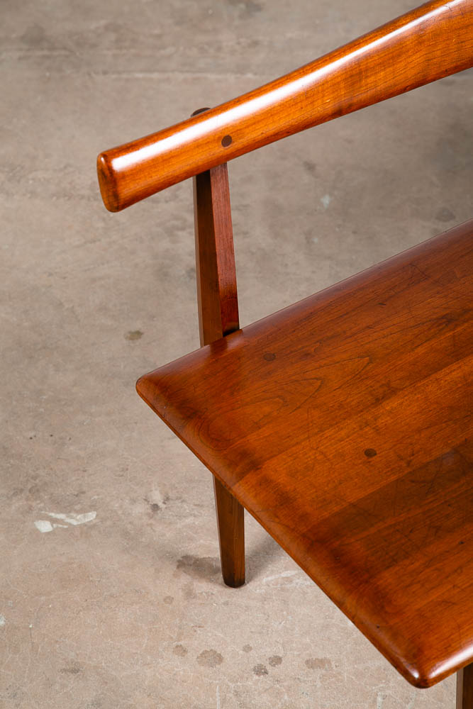 Mid Century Modern Bench Solid Cherry Stewart MacDougall Kipp Stewart Winchendon - Image 11