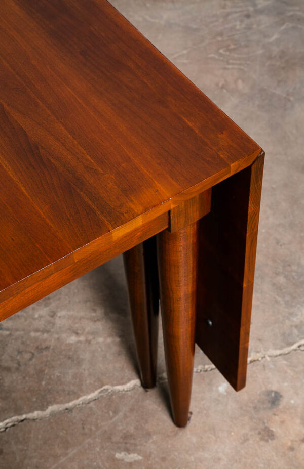 Mid Century Modern Dining Table Drop Leaf Willets Solid Cherry Wood Extension x2 - Image 9