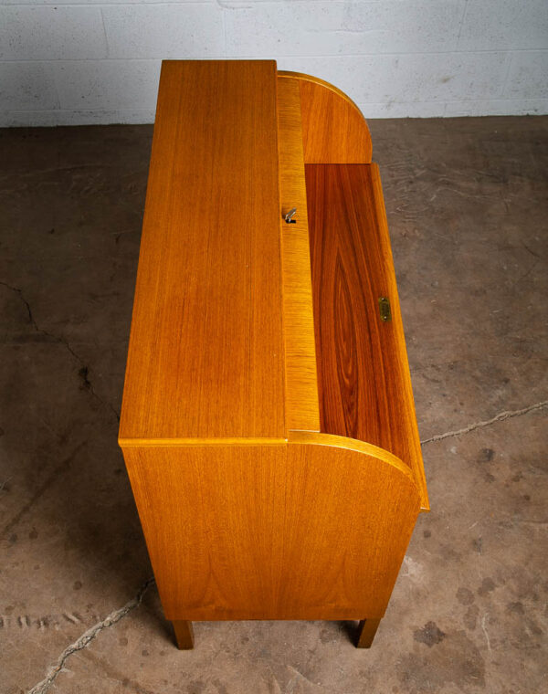 Mid Century Danish Modern Desk Rolltop Secretary Teak Wood Denmark Vintage Legs - Image 5
