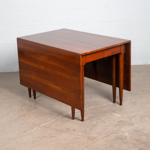 Mid Century Modern Dining Table Drop Leaf Willets Solid Cherry Wood Extension x2 - Image 3