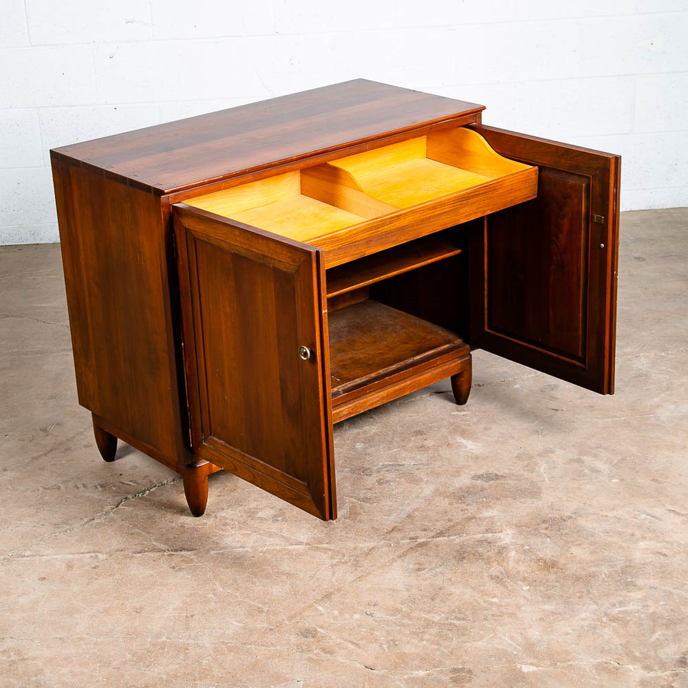 Mid Century Modern Credenza Willett Solid Cherry Compact Vintage Drawer Media NM - Image 5
