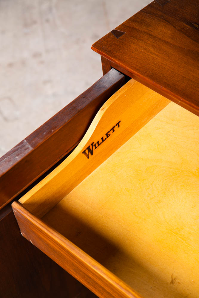 Mid Century Modern Credenza Willett Solid Cherry Compact Vintage Drawer Media NM - Image 8